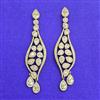 Cz Classic Earring With Mehndi 2 Tone Rhodium Plating
