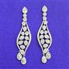 Cz Classic Earring With Mehndi 2 Tone Rhodium Plating