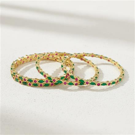 Cz Classic Bangles With Gold Plating