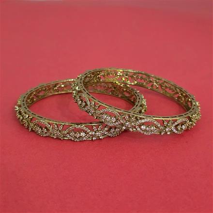 Cz Classic Bangles With Mehndi Plating