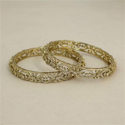 Cz Classic Bangles With Mehndi Plating