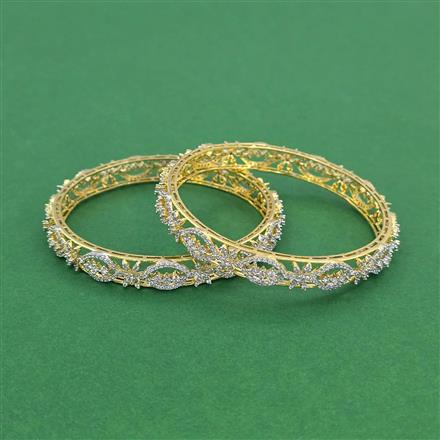 Cz Classic Bangles With 2 Tone Plating