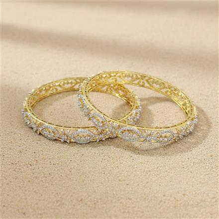 Cz Classic Bangles With 2 Tone Plating