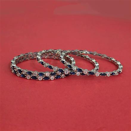 Cz Classic Bangles With Rhodium Plating