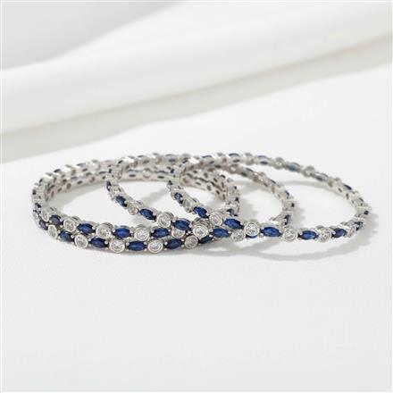 Cz Classic Bangles With Rhodium Plating