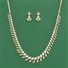 Cz Classic Necklace Set With 2 Tone Rhodium Plating