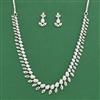 Cz Classic Necklace Set With 2 Tone Rhodium Plating