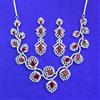 Cz Classic Necklace Set With Rhodium Plating