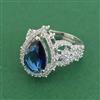 Cz Classic Ring With Rhodium Plating