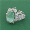 Cz Classic Ring With Rhodium Plating