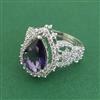 Cz Classic Ring With Rhodium Plating