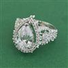 Cz Classic Ring With Rhodium Plating