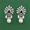 Cz Classic Earring With Rhodium Plating