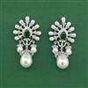Cz Classic Earring With Rhodium Plating
