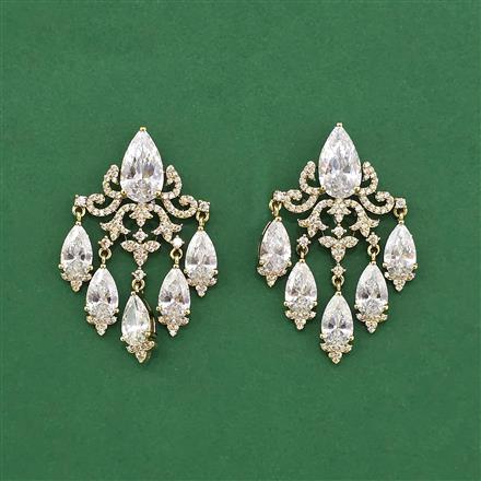 Cz Classic Earring With Mehndi Plating