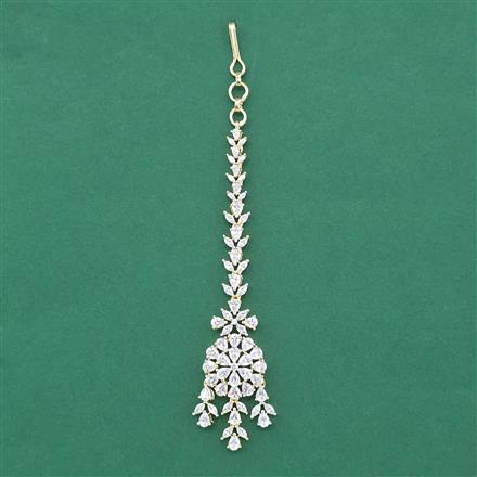 Cz Classic Tikka With Mehndi 2 Tone Rhodium Plating