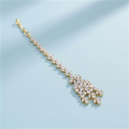 Cz Classic Tikka With Mehndi 2 Tone Rhodium Plating