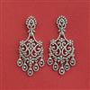 Cz Classic Earring With Rhodium 2 Tone Plating