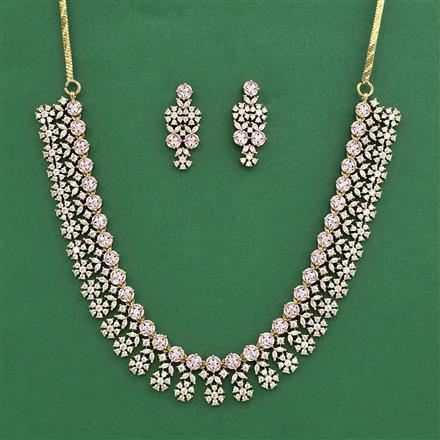 Cz Classic Necklace Set With Mehndi Plating