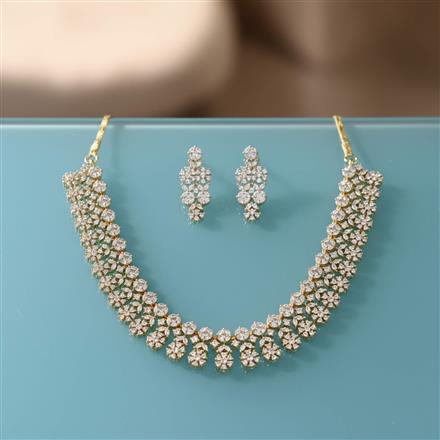 Cz Classic Necklace Set With Mehndi Plating