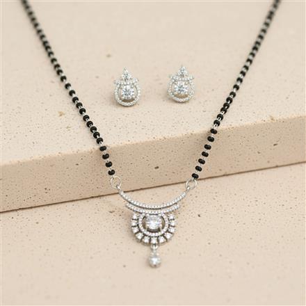Cz Classic Mangalsutra With 2 Tone Rhodium Plating
