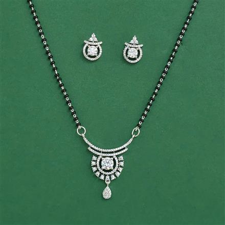 Cz Classic Mangalsutra With 2 Tone Rhodium Plating