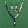 Cz Classic Necklace Set With Rhodium Plating