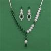 Cz Classic Necklace Set With Rhodium Plating