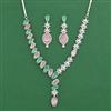 Cz Classic Necklace Set With Rhodium Plating