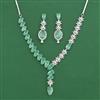 Cz Classic Necklace Set With Rhodium Plating