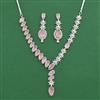 Cz Classic Necklace Set With Rhodium Plating