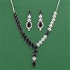 Cz Classic Necklace Set With Rhodium Plating