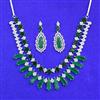 Cz Classic Necklace Set With Rhodium Plating