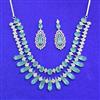 Cz Classic Necklace Set With Rhodium Plating