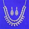 Cz Classic Necklace Set With Rhodium Plating