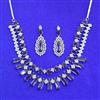 Cz Classic Necklace Set With Rhodium Plating