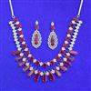 Cz Classic Necklace Set With Rhodium Plating