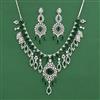 Cz Classic Necklace Set With Rhodium Plating