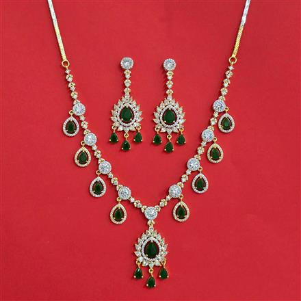 Cubic Zirconia Classic Necklace Set With 2 Tone Plating