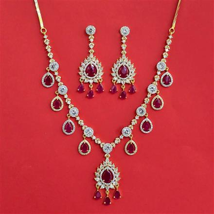 Cubic Zirconia Classic Necklace Set With 2 Tone Plating