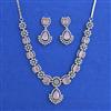 American Diamond Classic Necklace with Rhodium Plating
