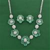Cz Classic Necklace Set With Rhodium Plating