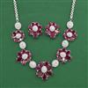 Cz Classic Necklace Set With Rhodium Plating