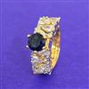 Cz Adjustable Ring With 2 Tone Plating