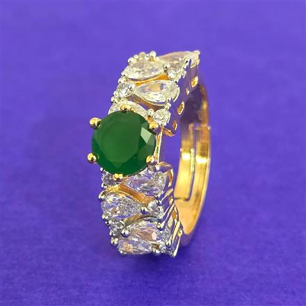 Cz Adjustable Ring With 2 Tone Plating