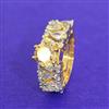 Cz Adjustable Ring With 2 Tone Plating
