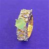 Cz Adjustable Ring With 2 Tone Plating
