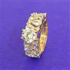 Cz Adjustable Ring With 2 Tone Plating