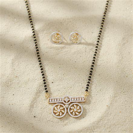 Cz Classic Mangalsutra With 2 Tone Rhodium Plating