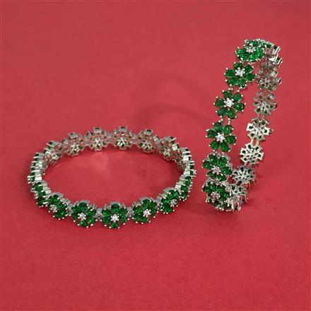 Cz Classic Bangles With Rhodium Plating